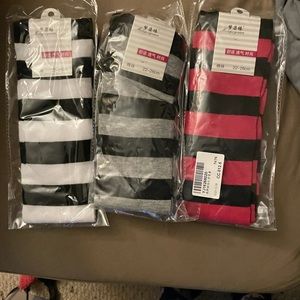 3/25 All three colors: pink, white and grey are included thigh-high socks
